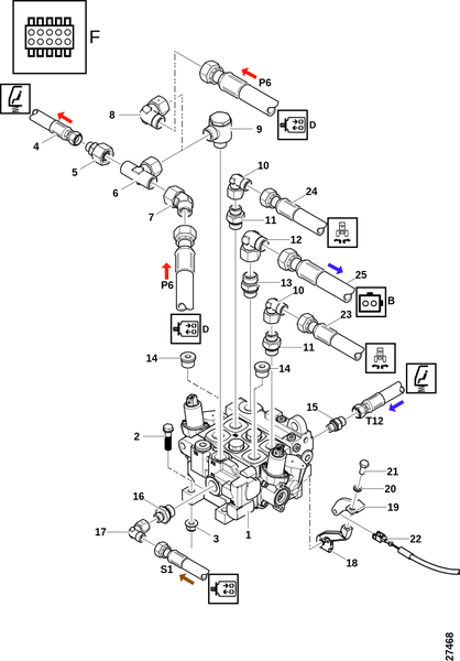 Клапан рулевого управления "F" (P70CP)
