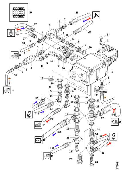 Клапан рулевого управления "F" с рулевым управлением Orbitrol