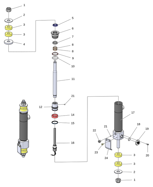 Гидроцилиндр, Комфорт Лайн Ген. 2