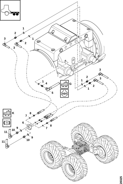 Гидравлика задней рамы, тормоз и дифференциал