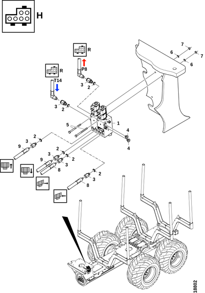 Соединения, клапан передней стенки "H"