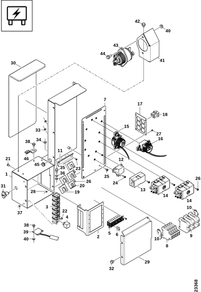 Распределительная коробка, промежуточная крышка