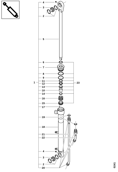 Гидроцилиндр, блок удлинения 1,4м