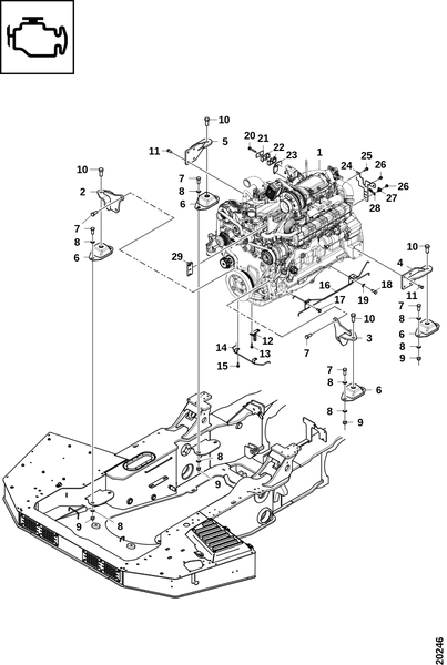 Крепление двигателя