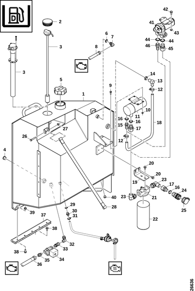 Топливный бак и насос для заправки